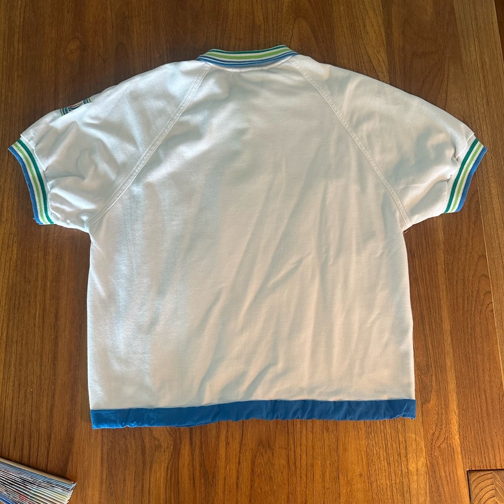 Jantzen tennis Polo Top with Blue & Green Trim and mesh pockets - Picture 8 of 11